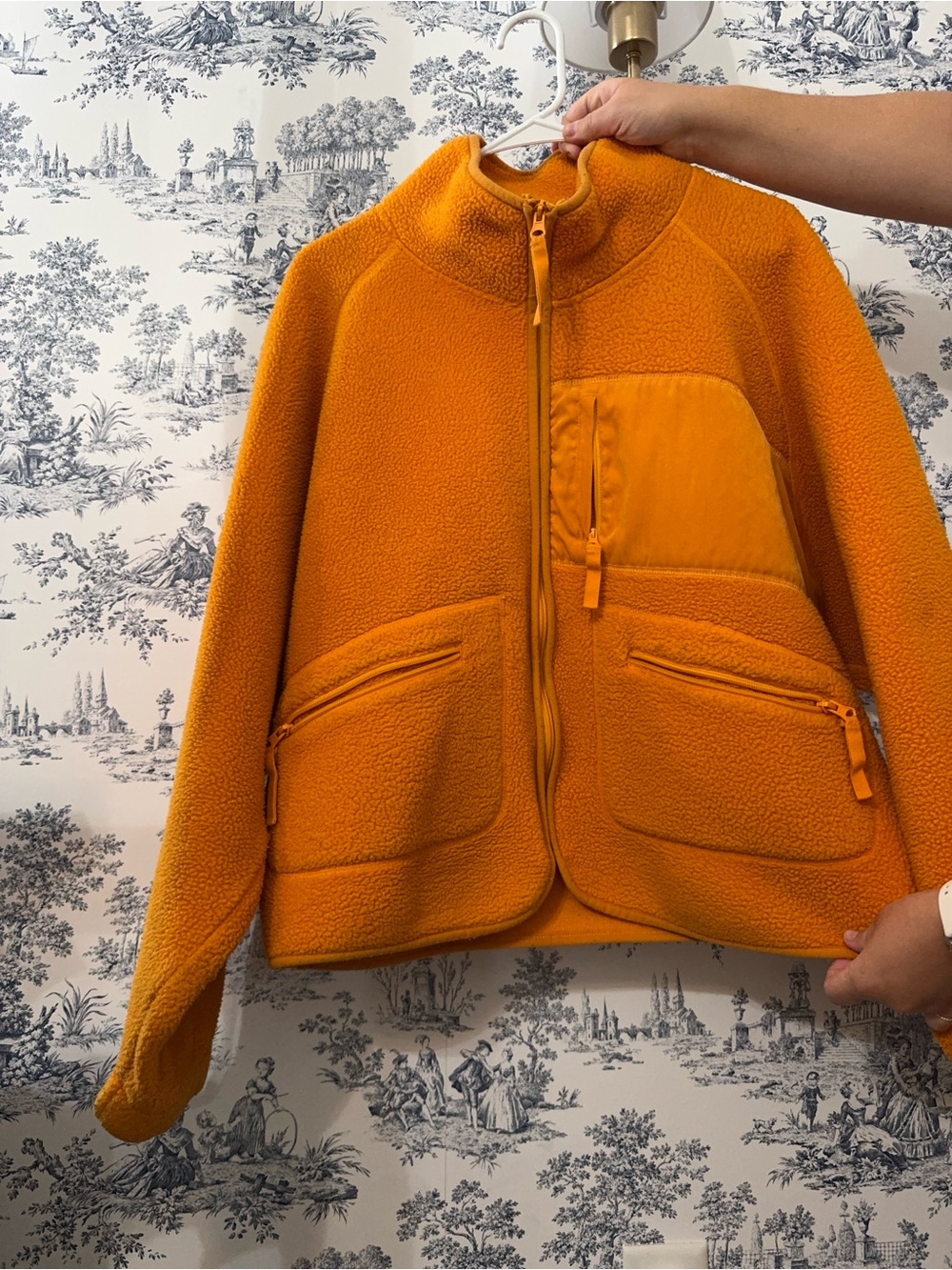Urban Outfitters Orange Teddy Fleece Jacket